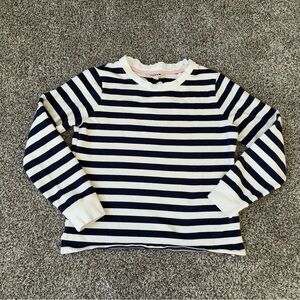 Boden Women’s Broderie Lace Trim Sweatshirt in Navy/Ivory, Size Small